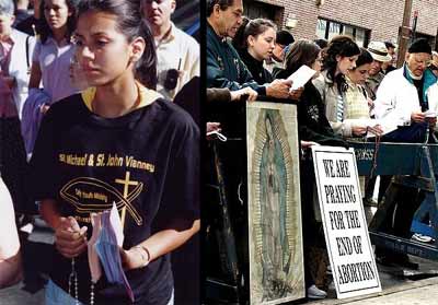 The Helpers of God's Precious Infants praying at an abortion clinic